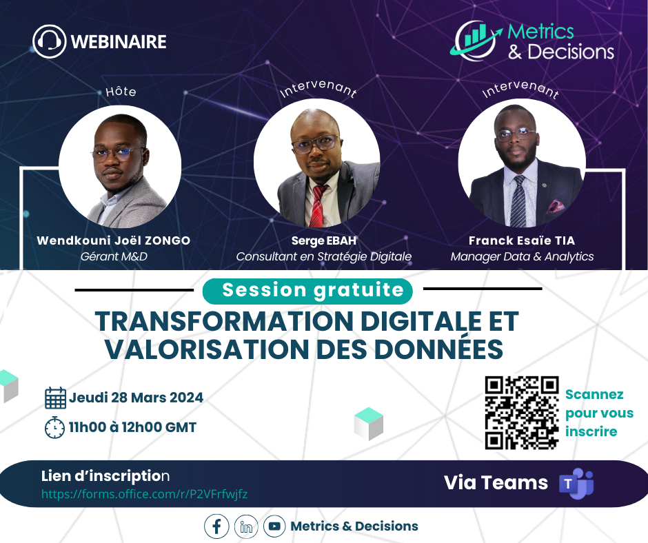 WEBINAIRE : TRANSFORMATION DIGITALE ET VALORISATION DES DONNÉES